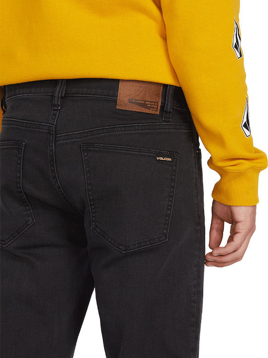 Vorta Ανδρικό Παντελόνι Τζιν με Slim Straight Εφαρμογή Μαύρο