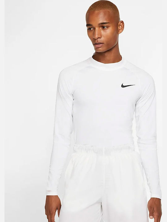 Nike Pro Ανδρική Ισοθερμική Μακρυμάνικη Μπλούζα Λευκή