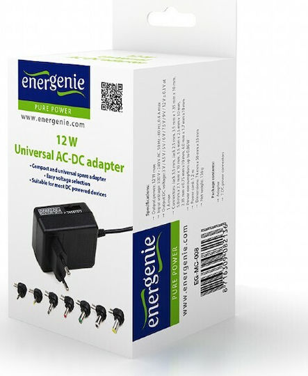 Energenie Universal Power Adapter 12V 1A With Power 12W With Plug Set (EG-MC-008)
