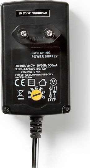 Nedis Universal Τροφοδοτικό Ρυθμιζόμενης Τάσης 12V 2.25A με Ισχύ 27W με σετ βυσμάτων (ACPA007)