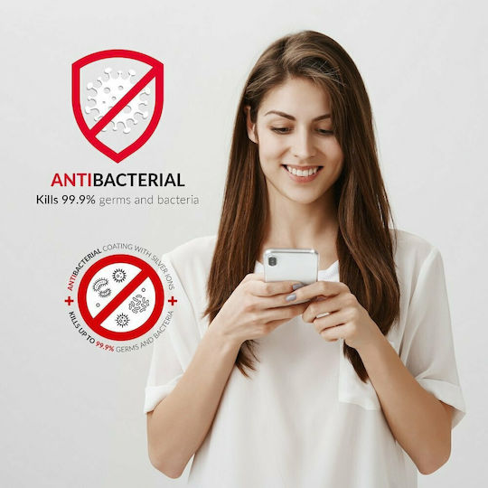 Forcell Antibacterial Umschlag Rückseite Silikon Transparent (Galaxy A41)