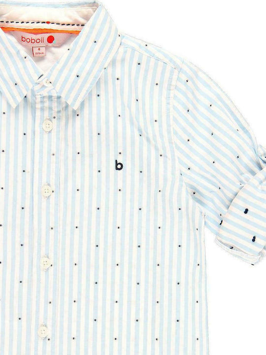 Boboli Kids Striped Shirt Light Blue