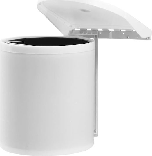 vidaXL Waste Bin for Cabinet Plastic White 12lt