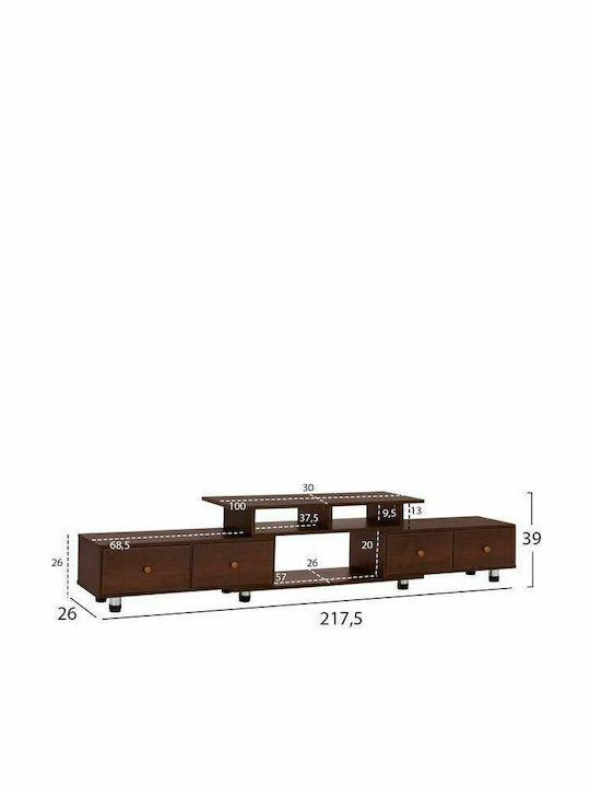 Έπιπλο Τηλεόρασης Καρυδί Μ217.5xΠ30xΥ39cm