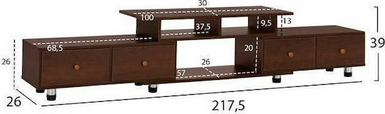 Stand TV De Podea Culoare Nuc 217.5x30x39cm Stand TV De Podea Culoare Nuc 217.5x30x39cm