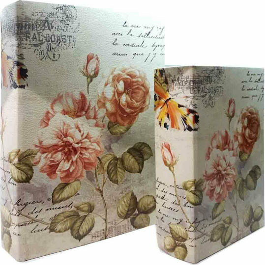 SP Souliotis Set Dekorative Boxen Hölzernes Blumen in Buchform 2 Stück SP Souliotis Set Dekorative Boxen Hölzernes Blumen in Buchform 2 Stück