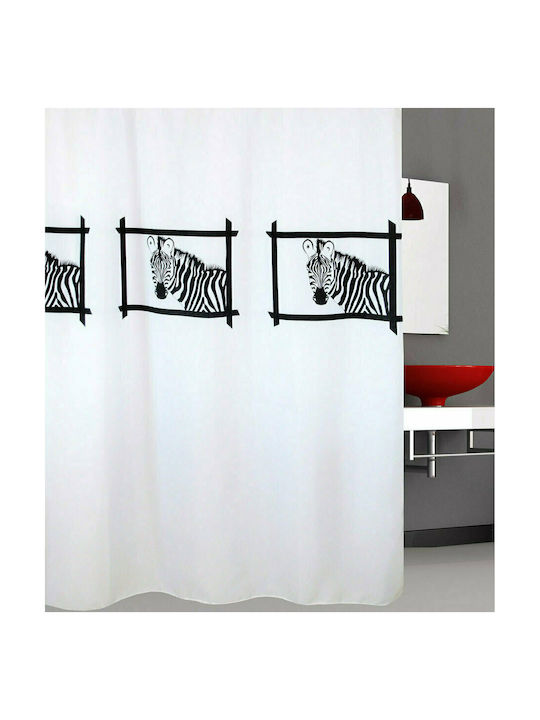San Lorentzo Zebra's Head Fabric Shower Curtain 180x200cm White 1928