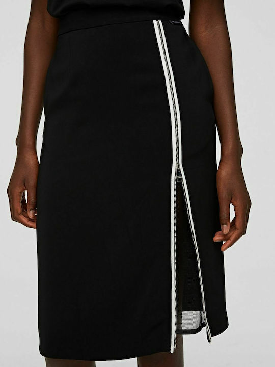 High-waisted Midi Skirt Black