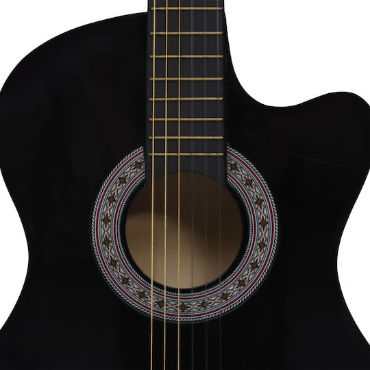 vidaXL Akustisch Gitarre Ausschnitt Schwarz