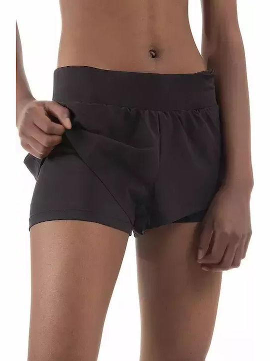 2-in-1 Running Γυναικείο Αθλητικό Σορτς Μαύρο