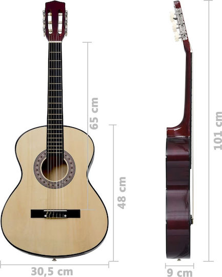 vidaXL Κλασική Κιθάρα 4/4 Light Wood