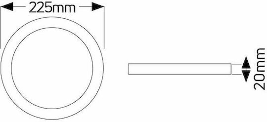Geyer Rund Vertieft LED Panel 18W mit Warmes Weiß Licht 3000K
