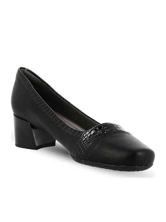 Piccadilly Pumps mit Chunky flachem Absatz Schwarz