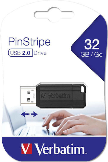 Verbatim PinStripe 32GB USB 2.0 Stick Black
