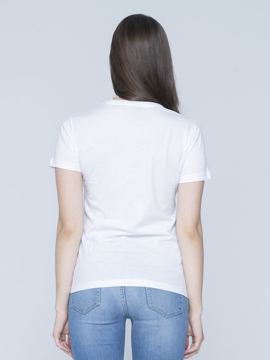 Staff Olivia Γυναικείο T-shirt Λευκό με Στάμπα