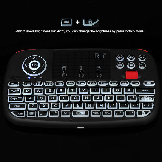 Riitek i4 Ασύρματο Bluetooth Πληκτρολόγιο με Touchpad Αγγλικό US