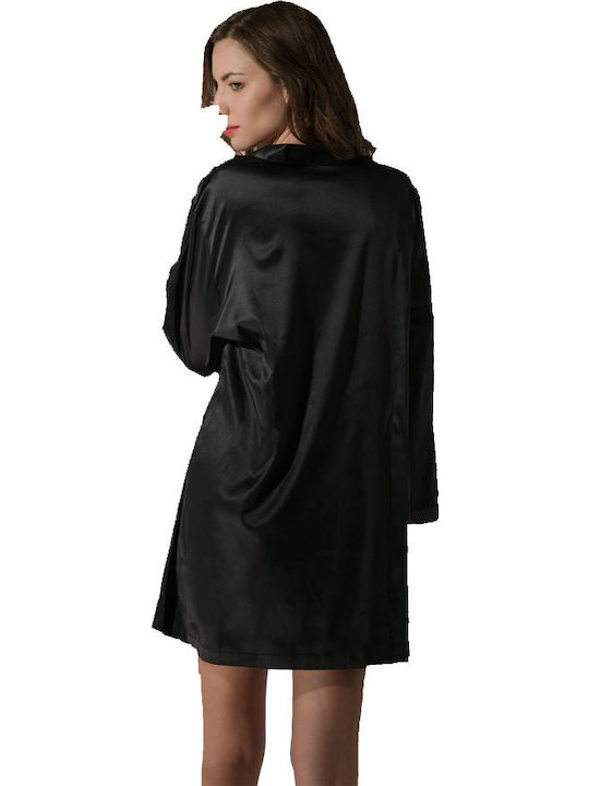 Luna Winter Damen Satin,σατεν Robe Schwarz Prestige
