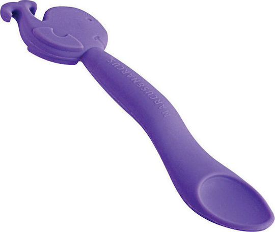 Marcus & Marcus Baby Spoon Whale made of Silicone for 6+ months Purple