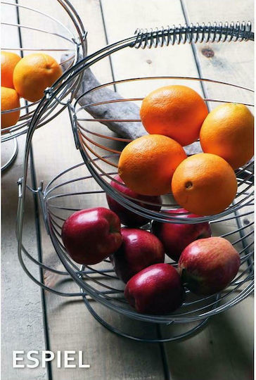 Espiel Fruitieră Metalic 2 nivele Argintiu 35x19x44buc Espiel Fruitieră Metalic 2 nivele Argintiu 35x19x44buc