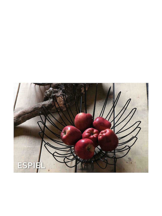 Espiel Fruit Bowl Metallic Black 32x32x16cm