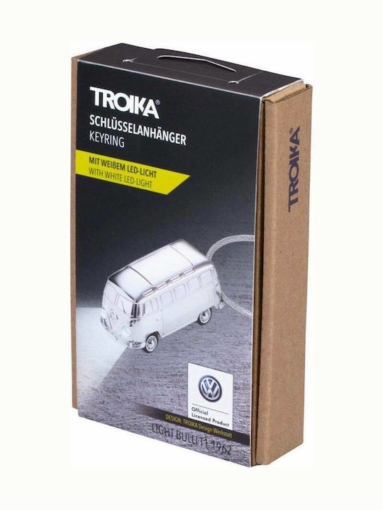 Troika Μπρελόκ Μεταλλικό με Led Λευκό