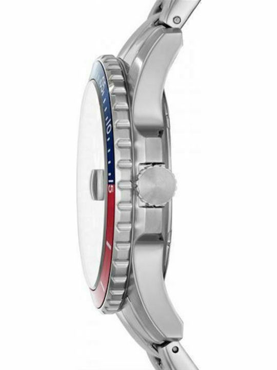 Fossil Γυναικείο Ρολόι 42mm Μπαταρίας με Ασημί Μεταλλικό Μπρασελέ