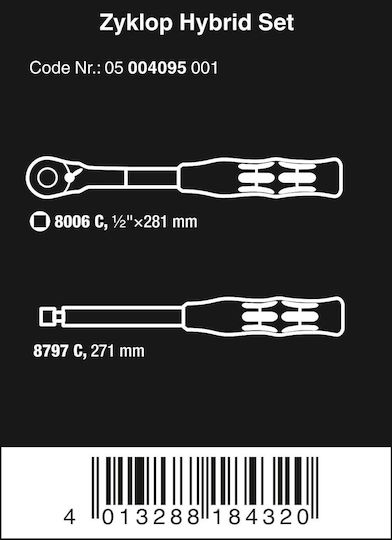 Wera Zyklop Hybrid Set Ratchet 1/2" 30.5cm