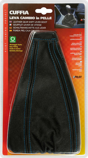 Lampa Shift Boots Universal Leather Gear Shift Boot with Black/Blue Cord