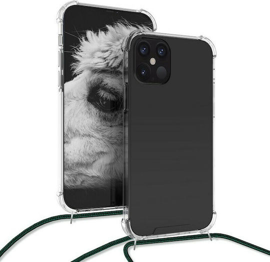 KWmobile Crossbody Back Cover Silicone with Strap Transparent (iPhone 12 / 12 Pro)