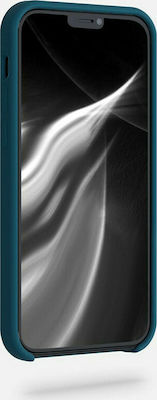 KWmobile Flexible Rubber Umschlag Rückseite Silikon Blau (iPhone 12 / 12 Pro) 52641.57