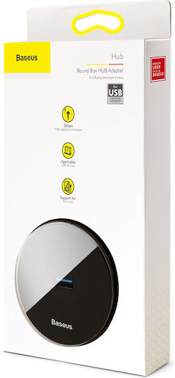 Baseus Round Box USB 3.0 Хъб 4 порта с връзка USB-A Черен