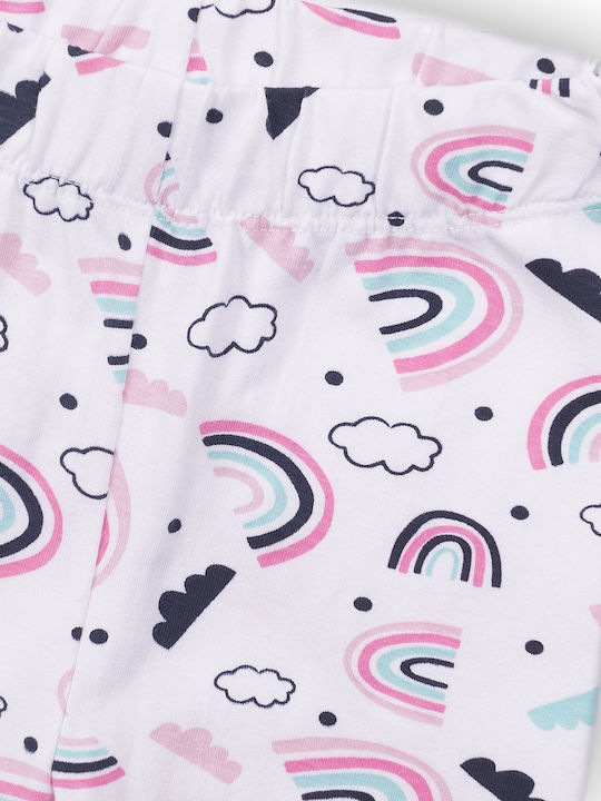 Kids Legging Long White Rainbow Leggings