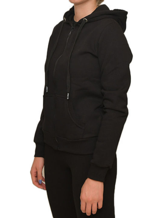 Women's Sweatshirt Jacket Hooded Black