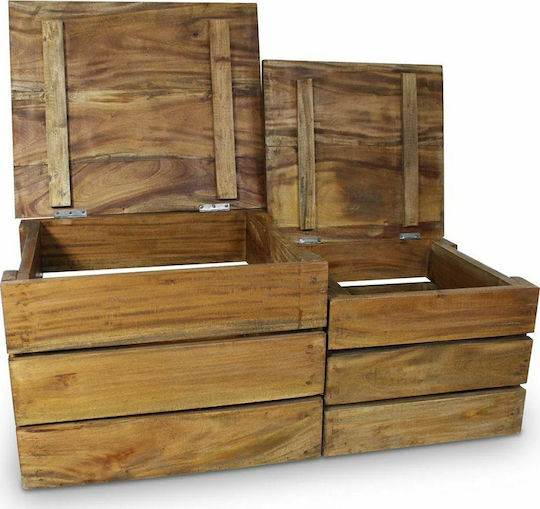 vidaXL Decorative Crate Garden Wooden Set 2pcs 48cmx40cmx35cm 244498