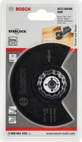 Bosch Starlock BIM ACZ 100 BB Wood and Metal Λάμα Πολυεργαλείων 2608661633