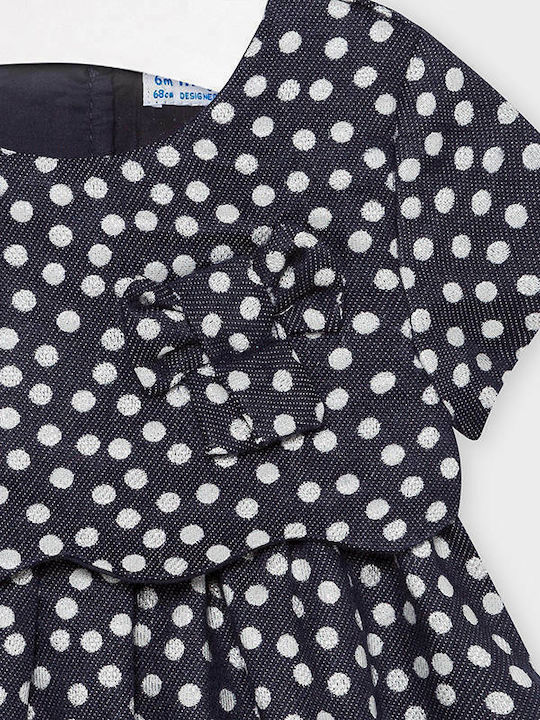 Mayoral Girls Dress Polka Dot Navy Blue