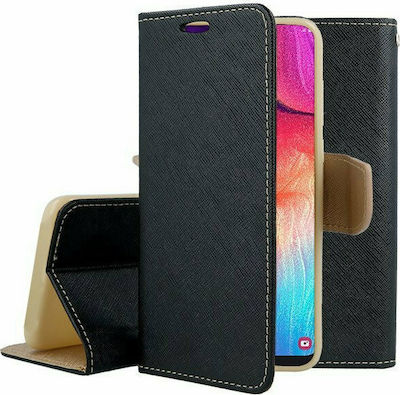 Fancy Diary Brieftasche Synthetisches Leder Schwarz (Huawei P40 Lite E)