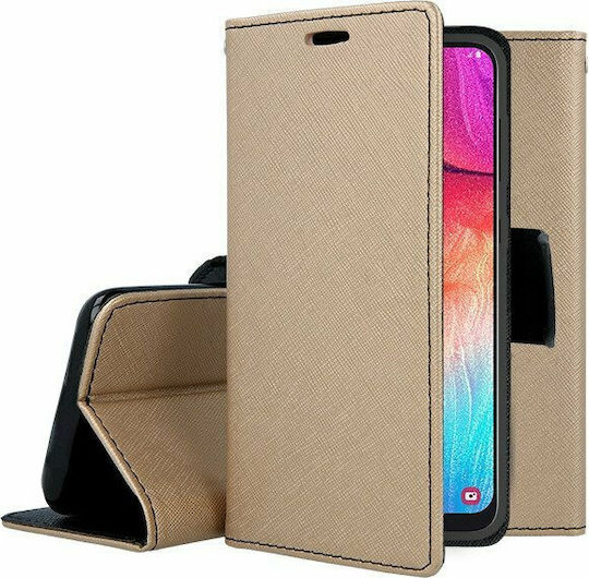 Fancy Diary Brieftasche Synthetisches Leder Gold (Huawei P40 Lite E)