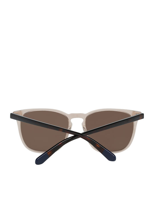Gant Men's Sunglasses with Beige Acetate Frame and Brown Lenses GA7116 57E
