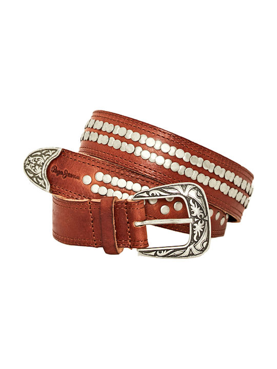 Pepe Jeans Erin Leather Women's Belt Tabac Brown