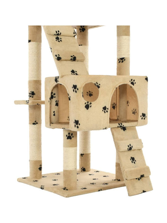 vidaXL Cat Scratching Post Cat Tree In Beige Colour 50x50x170 cm