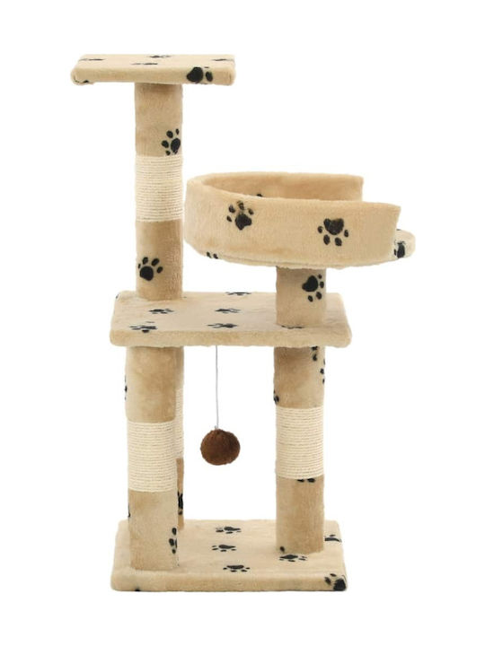 vidaXL Δέντρο Γάτας Με Στύλους Ξυσίματος Σιζαλ Cat Scratching Post Cat Tree Μπεζ In Beige Colour 30x30x65 cm 170610