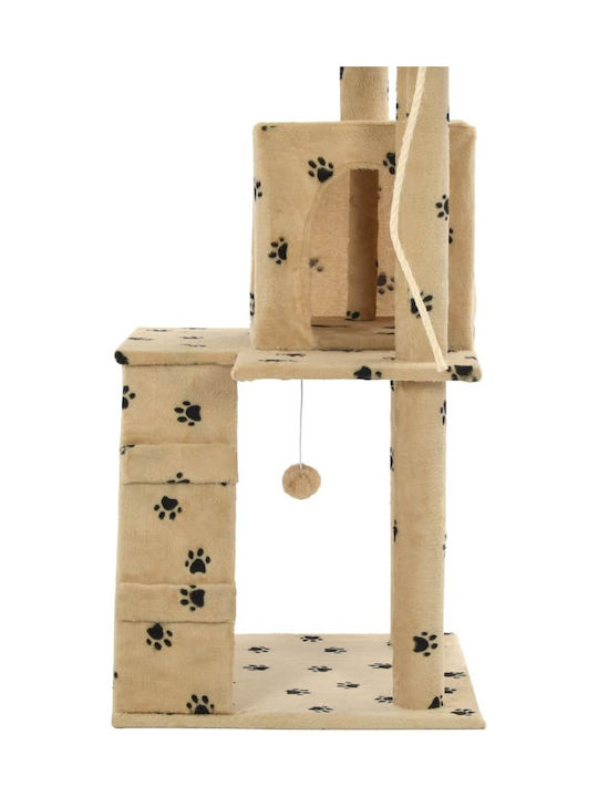 vidaXL Cat Scratching Post Cat Tree In Beige Colour 50x50x120 cm