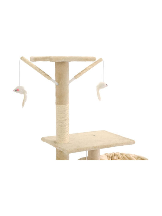 vidaXL Scratching Post Cat Trees Beige Ceiling 5 levels 147x35x250cm