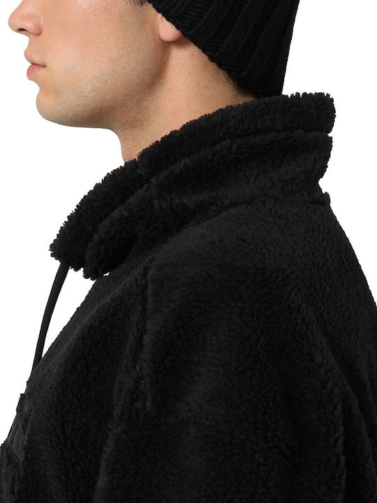 Semiury Pom Pom Beanie Ανδρικός Σκούφος με Rib Πλέξη σε Μαύρο χρώμα