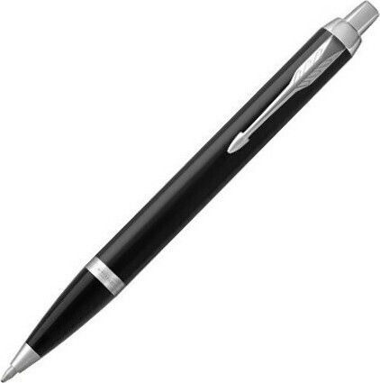 Parker IM Duo Pen Set Ballpoint Medium with Fountain Pen Medium made of Steel Laque Black CT in a case