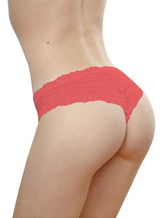 Women's String 2Pack with Lace Fuchsia/Green
