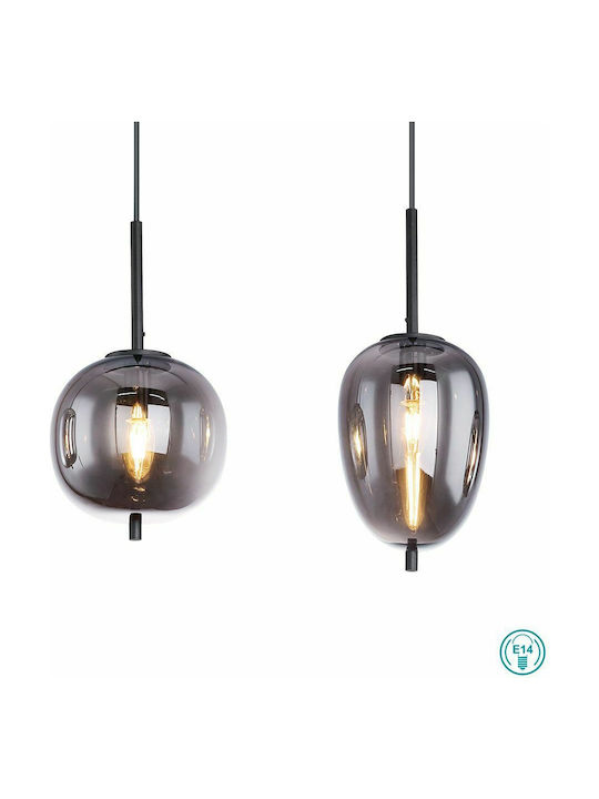 Globo Lighting Blacky Suspendat Candelabru Calea ferată pentru 4 Becuri E14, E.14 Negru