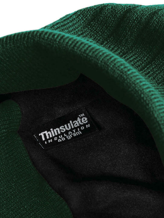 Beechfield Thinsulate Ribbed Beanie Cap Green