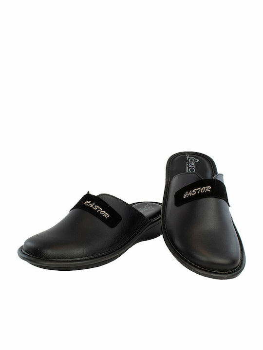 Anatomische Lederne Damen Hausschuhe Schwarze